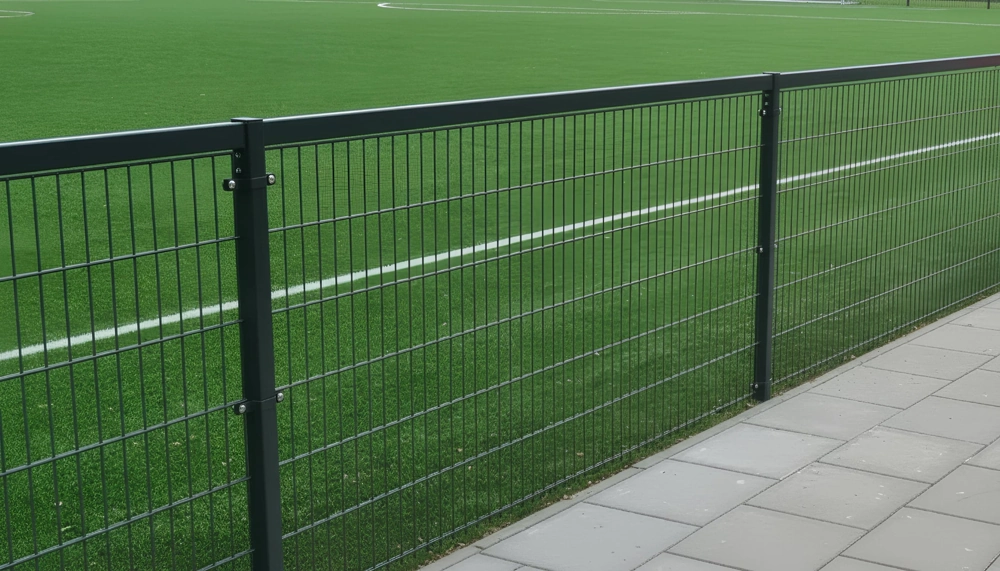 Ogrodzenie panelowe 2d z ocynkowanych stalowych paneli przy boisku sportowym